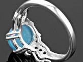 Pre-Owned Blue Turquoise Sterling Silver Ring .10ctw