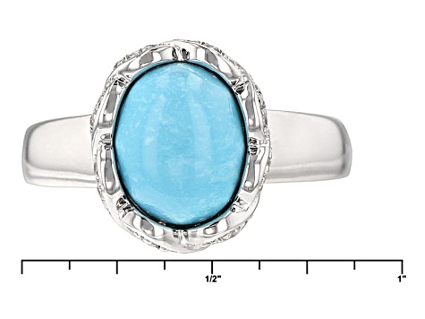 Pre-Owned Blue Turquoise Sterling Silver Ring .24ctw