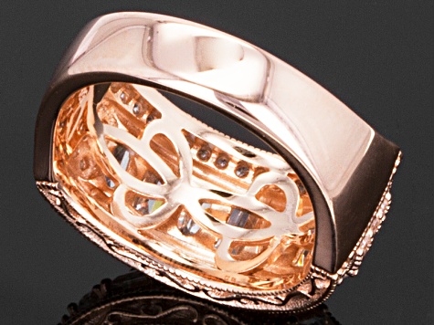 Pre-Owned White Cubic Zirconia 18k Rose Gold Over Silver Band Ring 3.47ctw