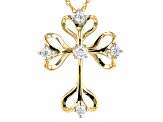 Pre-Owned Moissanite 14k Yellow Gold Over Silver Pendant .37ctw DEW.