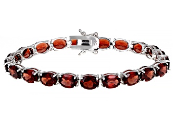 Picture of Pre-Owned Red Garnet Sterling Silver Tennis Bracelet 27.50ctw