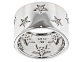Pre-Owned White Cubic Zirconia Rhodium Over Sterling Silver Star Band Ring 0.54ctw