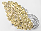 Pre-Owned White Cubic Zirconia 18k Yellow And Sterling Silver Ring 5.64ctw