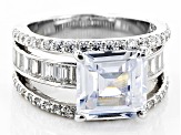 Pre-Owned White Cubic Zirconia Rhodium Over Sterling Silver Ring 10.81ctw