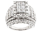 Pre-Owned Cubic Zirconia Rhodium Over Sterling Silver Ring 6.74ctw (4.60ctw DEW)