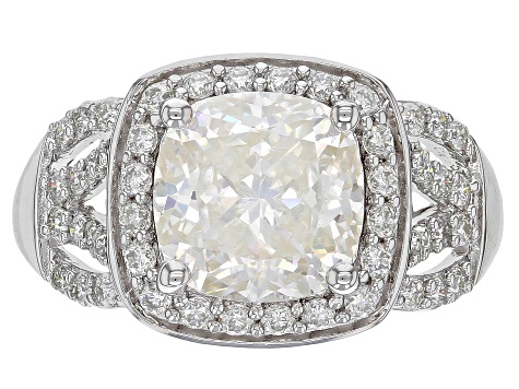 Pre-Owned Moissanite Platineve Ring 4.32ctw DEW.
