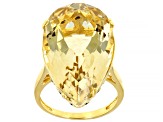 Pre-Owned Yellow Citrine 18k Gold Over Silver Ring 20.26ctw