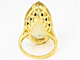 Pre-Owned Yellow Citrine 18k Gold Over Silver Ring 20.26ctw