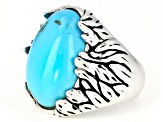 Pre-Owned Blue Kingman Turquoise Sterling Silver Ring