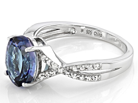 Pre-Owned Blue Danburite Rhodium Over Silver Ring 2.95ctw