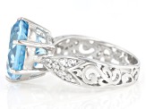 Pre-Owned Sky Blue Topaz Rhodium Over Silver Ring 6.75ctw