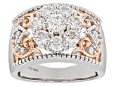 Pre-Owned Moissanite Platineve And 14k Rose Gold Over Platineve Ring 1.57ctw D.E.W