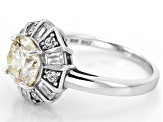 Pre-Owned White Strontium Titanate And White Zircon Sterling Silver Ring 3.26ctw