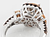 Pre-Owned Brown And Mocha Cubic Zirconia Rhodium Over Silver Ring 5.99ctw