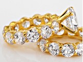 Pre-Owned White Cubic Zirconia 18k Yellow Gold Over Silver Ring With Band 27.91ctw