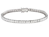 Pre-Owned White Cubic Zirconia Rhodium Over Sterling Silver Bracelet 13.00ctw
