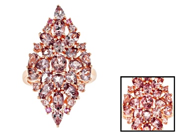 Picture of Pre-Owned Purple color shift garnet 18k rose gold over silver ring 5.05ctw