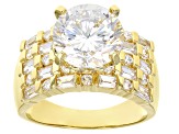 Pre-Owned White Cubic Zirconia 18k Yellow Gold Over Sterling Silver Ring 8.48ctw