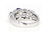 Pre-Owned Blue tanzanite rhodium over sterling silver ring 2.44ctw