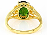 Pre-Owned Green Russian Chrome Diopside 18K Yellow Gold Over Sterling Silver Ring 2.70ct
