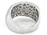 Pre-Owned White Zircon Rhodium Over Sterling Silver Band Ring 1.05ctw