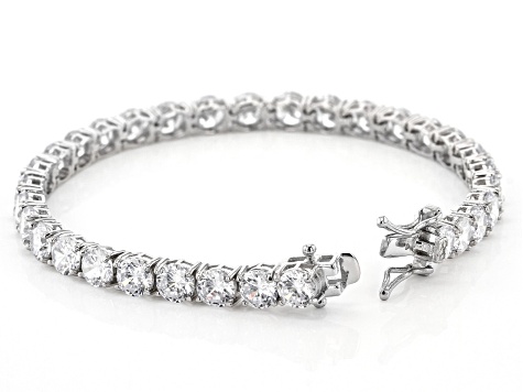Pre-Owned White Cubic Zirconia Rhodium Over Sterling Silver Bracelet 27.65ctw