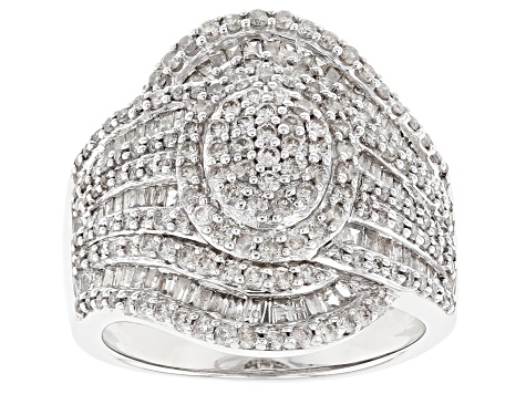 Jtv Diamond Rings >> Pre Owned Rhodium Over Sterling Silver Diamond Ring 1 63ctw Jtv Diamond Rings >> Pre Owned Rhodium Over Sterling Silver Diamond Ring 1 63ctw
