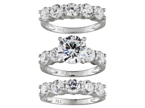 Pre-Owned Womens Wedding Set Ring Cubic Zirconia 8.57ctw Sterling Silver