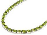 Pre-Owned Green Peridot Sterling Silver Necklace 52.95ctw