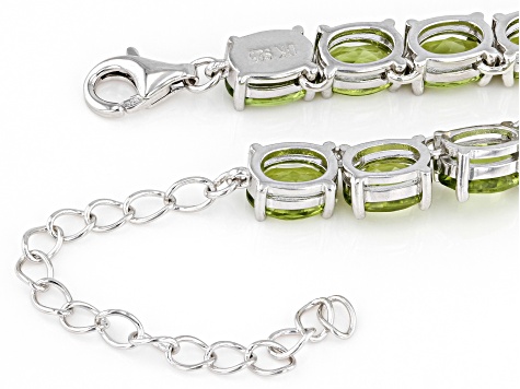 Pre-Owned Green Peridot Sterling Silver Necklace 52.95ctw