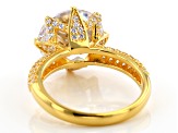 Pre-Owned White Cubic Zirconia 18K Yellow Gold Over Sterling Silver Center Design Ring 10.56ctw