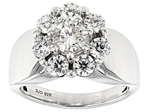 Pre-Owned Moissanite Platineve Ring 2.21ctw DEW.