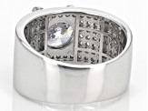 Pre-Owned White Cubic Zirconia Rhodium Over Sterling Silver Ring 5.70ctw
