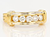 Pre-Owned Moissanite 14k Yellow Gold Over Silver Ring .65ctw DEW