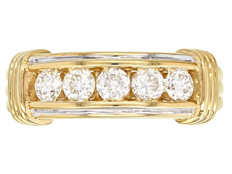 Pre-Owned Moissanite 14k Yellow Gold Over Silver Ring .65ctw DEW