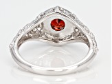 Pre-Owned Red Garnet Sterling Silver Solitaire Ring .92ct