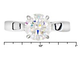 Pre-Owned White Cubic Zirconia Rhodium Over Sterling Silver Ring 3.46ctw