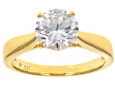 Pre-Owned White Cubic Zirconia 18k Yellow Gold Over Sterling Silver Ring 3.46ctw