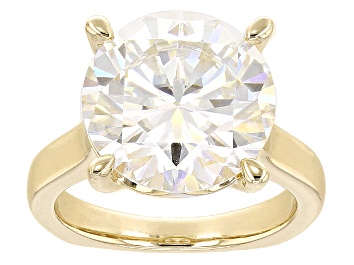 Picture of Pre-Owned Moissanite 14k Yellow Gold Over Silver Ring 7.75ctw DEW