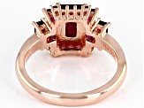 Pre-Owned Purple raspberry color rhodolite 18k rose gold over silver ring 2.57ctw