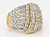 Pre-Owned White Diamond 14k Yellow Gold over Sterling Silver Ring 1.00ctw
