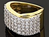 Pre-Owned Cubic Zirconia 18k Yellow Gold Over Silver Ring 4.05ctw (1.95ctw DEW)