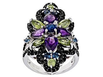Picture of Pre-Owned Purple amethyst rhodium over silver ring 4.56ctw