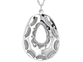 Pre-Owned Sterling Silver Textured Pendant With Chain