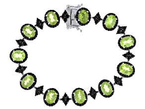 Pre-Owned Green Peridot Sterling Silver Bracelet 17.25ctw