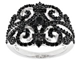 Pre-Owned Black Spinel Rhodium Over Sterling Silver Ring 1.40ctw