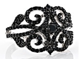 Pre-Owned Black Spinel Rhodium Over Sterling Silver Ring 1.40ctw