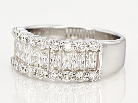 Pre-Owned Moissanite Fire™ 1.60ct Diamond Equivalent Weight Baguette & Round Platineve™ Band