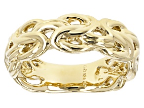 Pre-Owned 18k Yellow Gold Over Bronze Byzantine Ring