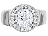 Pre-Owned white cubic zirconia platinum over sterling silver ring 2.47ctw